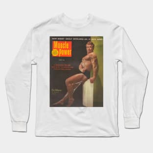 MUSCLE POWER - Vintage Physique Muscle Male Model Magazine Cover Long Sleeve T-Shirt